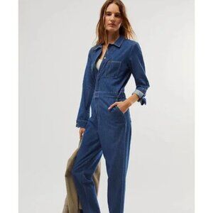 Lee Workwear Union-Alls Women L Denim Straight Leg Long Sleeve Coverall Jumpsuit